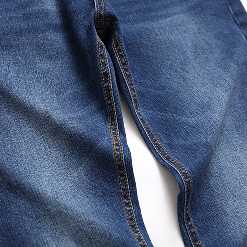 2023 New Men's Stretch Jeans Blue Skinny Denim Pants Casual European American Cotton Straight Street Brand Large Size 28-42