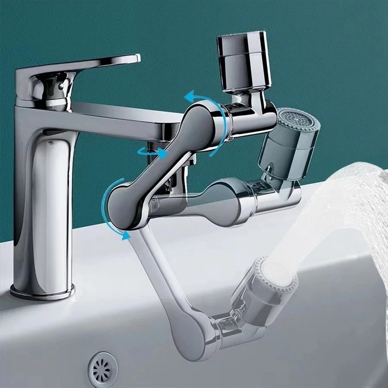 

Universal Splash Filter Faucet 1080° Rotating Water Outlet Lifting Robotic Arm Universal Faucet Extension Water Mouth kitchen