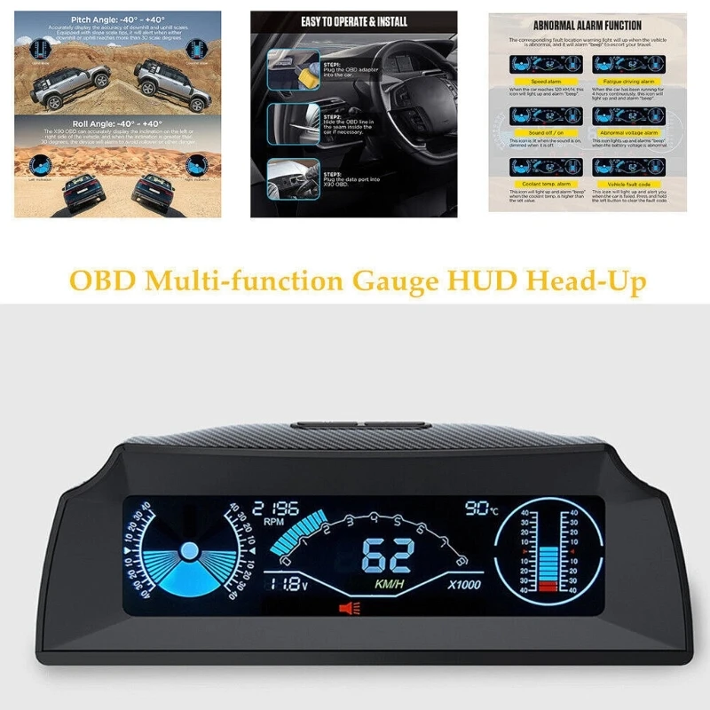

Цифровой спидометр, наклонный дисплей, автомобильный OBD, многофункциональный датчик, HUD, аксессуары для автомобиля, высокий