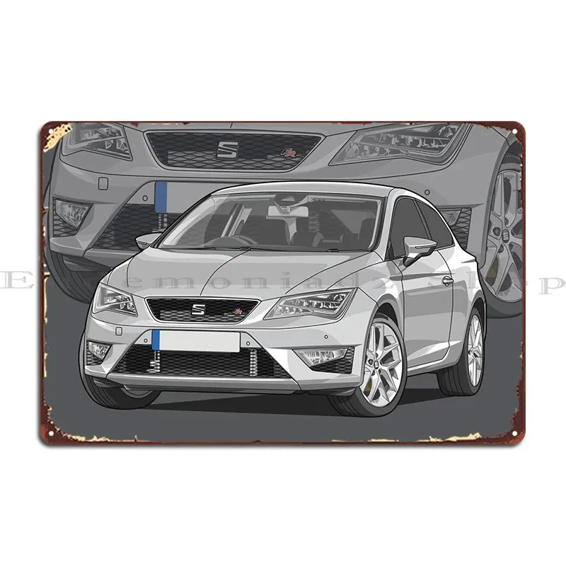 

Seat Leon Fr White Metal Signs Rusty Plaques Wall Mural Iron Wall Cave Tin Sign Poster