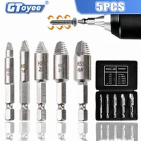 5pcs damaged screw extractor drill bit set stripped broken screw bolt remover extractor easily take out demolition tools kit