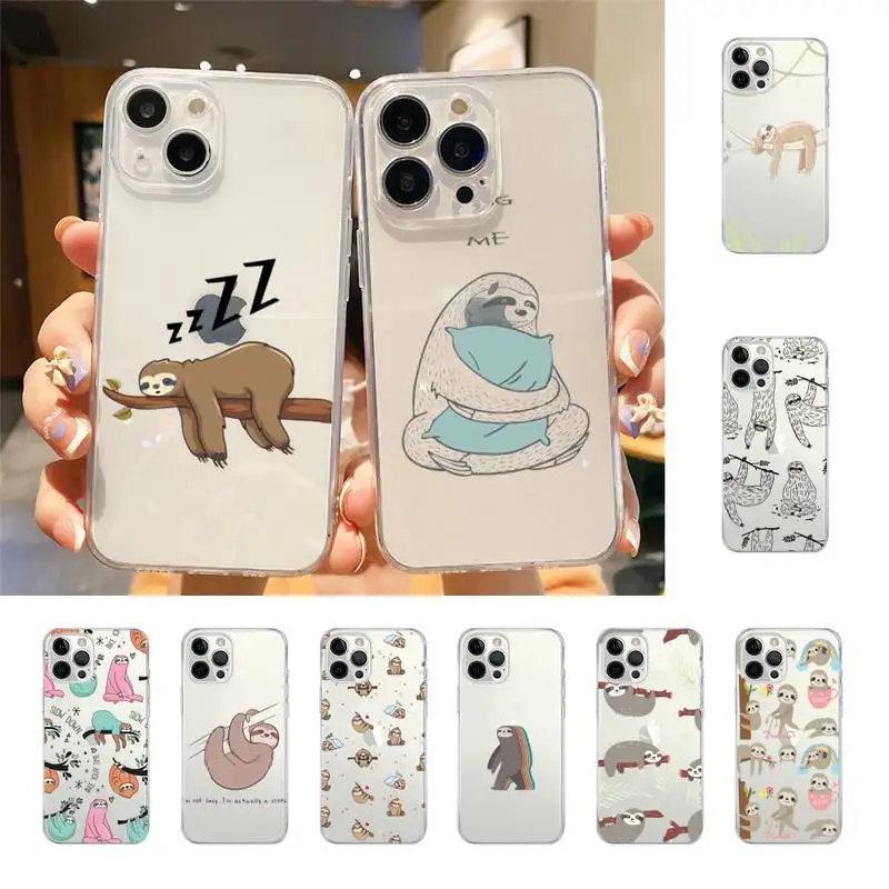 

Funny Cute Animal Sloth Phone Case For Iphone 7 8 Plus X Xr Xs 11 12 13 Se2020 Mini Mobile Iphones 14 Pro Max Case