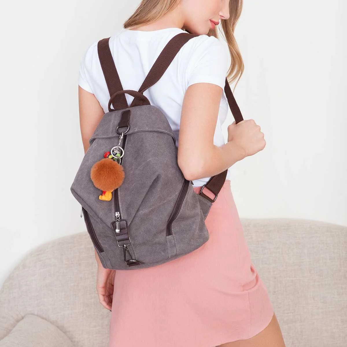 

2022 New Women Backpack Vintage Large Capacity Backpack Shoulder Bag Schoool Business Bag Casual Rucksack For 14inch Computer