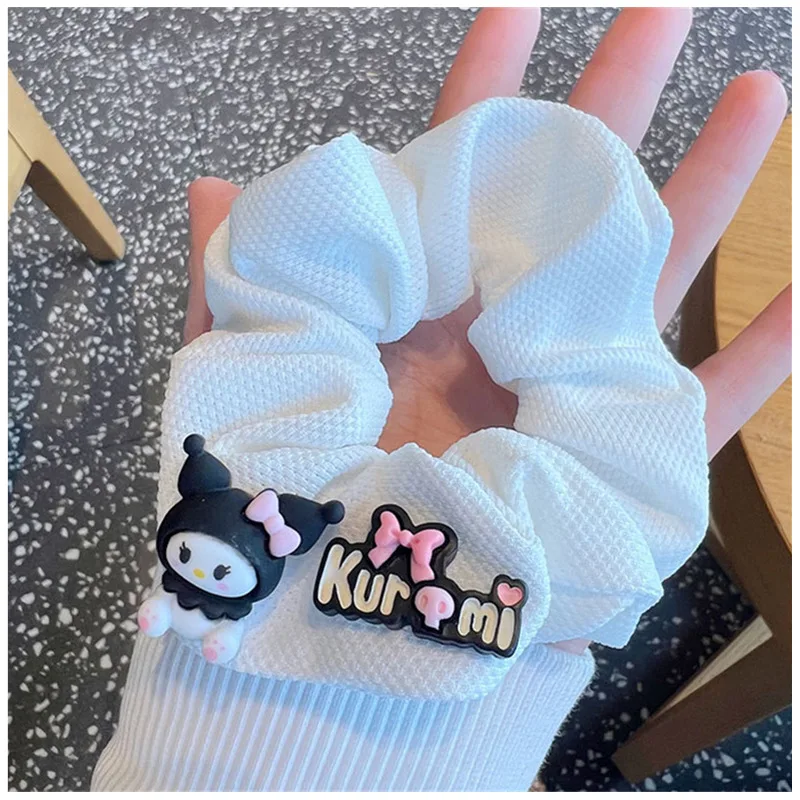 

Kawaii Sanrio Kuromi Hair Ring Stuff Cartoon Cute Student Hair Rope Horse Tail Meatball Head Girl Hair Accessories Kids Gifts