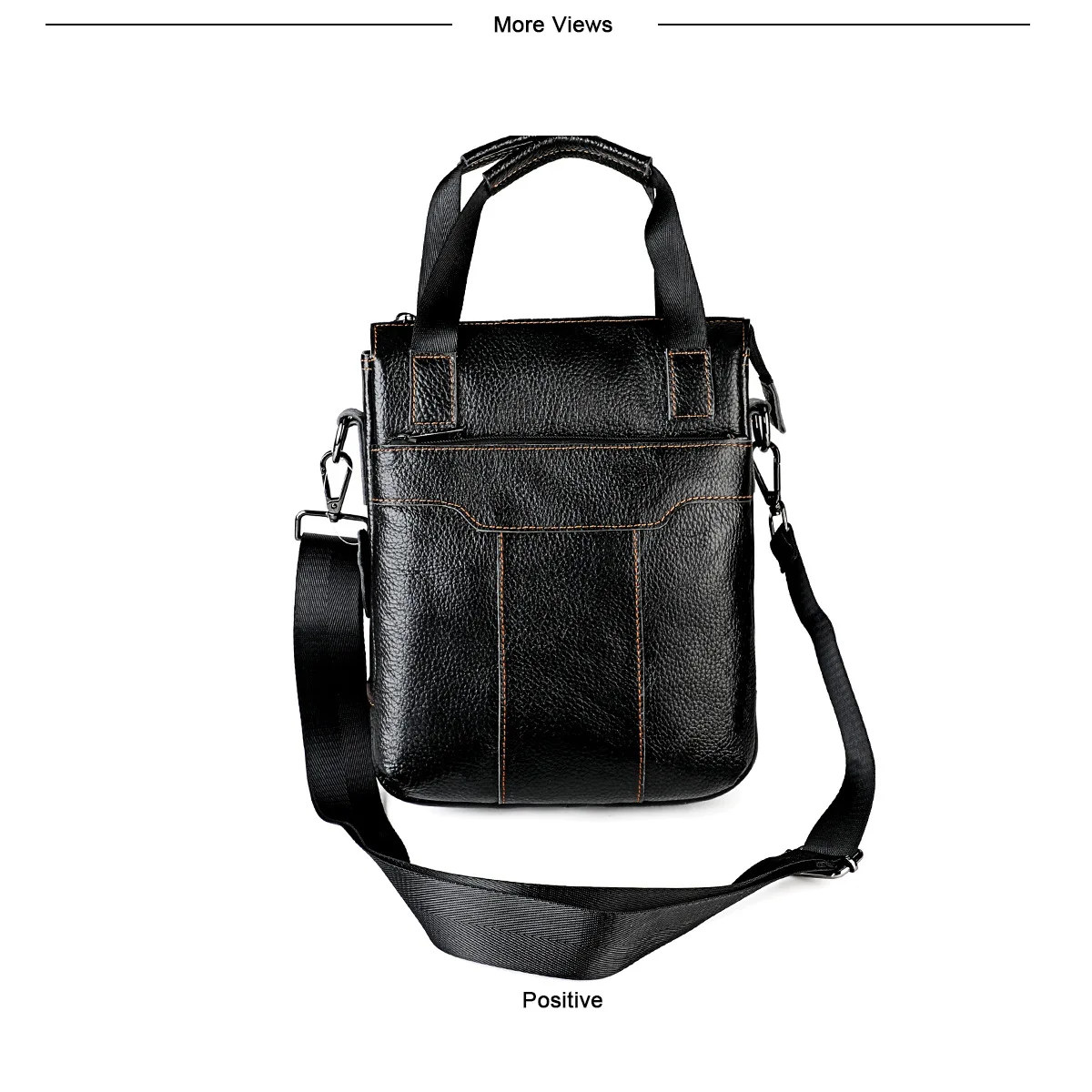 6087 Portable Men's Buisness shoulder bag  Genuine Leather Large capacity  Zipper  backpack for ipad