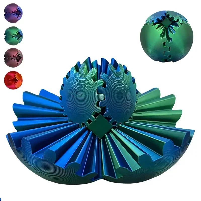 3D печатный шарик-шестерня Spin Ball Wonder Fidget Toy Gear Настольная игрушка для сенсорных