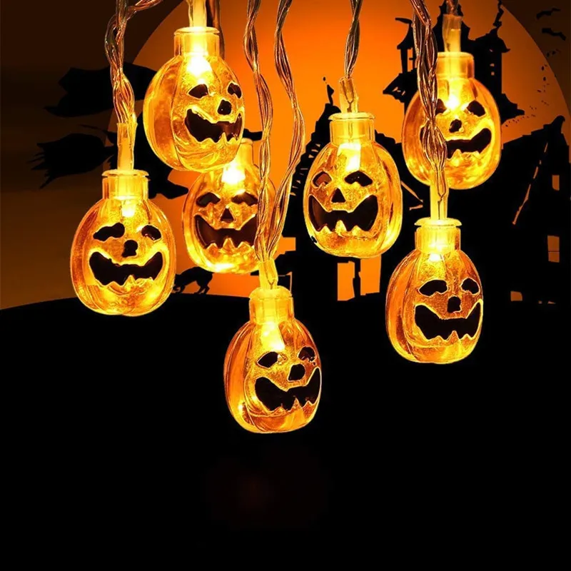 1.5M 10LED Halloween Light Pumpkin Bat Ghost String Lamp Hanging Ornament Happy Halloween Party Horror Decoration For Home GL151