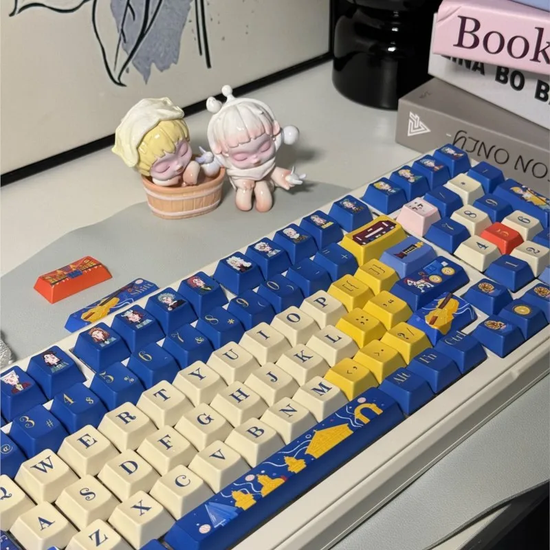 Фото 136 клавиш Cherry Profile Keycap GMK Стиль Ретро Музыкальная тема PBT Колпачки для клавиш Механическая клавиатура Игровая английская ISO-клавиатура Teclado №3
