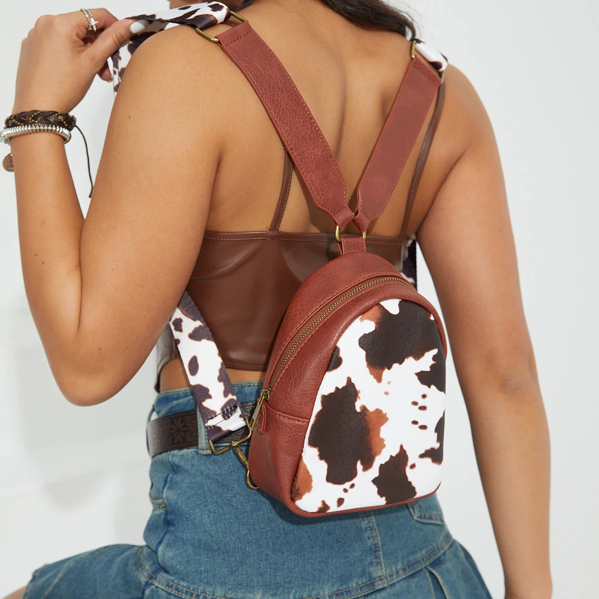 Модный женский рюкзак с леопардовым принтом Miescher Kora сумка на плечо из