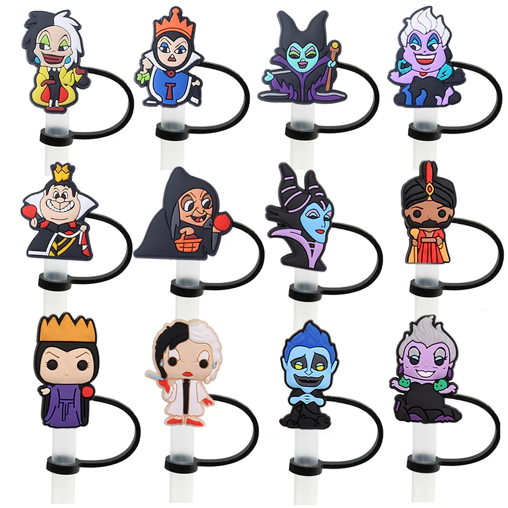 Роль Диснея мультяшные силиконовые соломинки для воды стеклянная бутылка