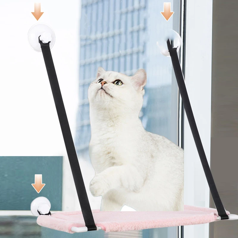 

Cat Litter Wall Cat Bed Cotton Single and Double Layer Cat Climbing Frame Pet Supplies Suction Cup Window, Cat Frame Bed QA001
