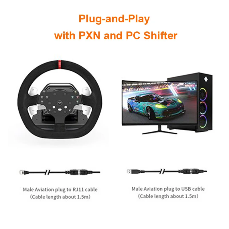 Фото Pxn A7 Racing Wheel Геймпад 6 + 1 H-образная Форма 2 Кнопки Пресс-механизм Plug-play Задний Редуктор Для Игрового Руля Пк №5