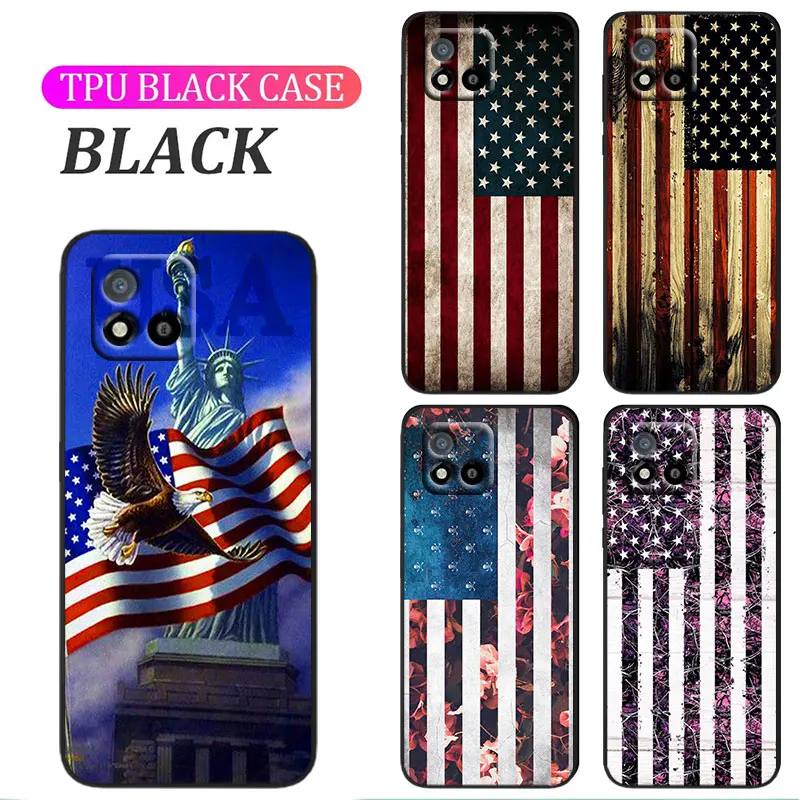 

United States of American Flag Cover For OPPO A74 A72 A53 Reno 7 6 5 4 2 Find X3 X2 Z Lite Neo Pro Plus SE Black Phone Case