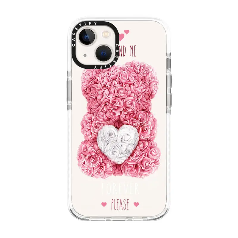 

Чехлы CASETIFY из ТПУ с сердечками и медведем для IPhone 14 13 12 11 Pro Max XR XS Max 7P 8P 14 Plus противоударный мягкий прозрачный чехол D0424