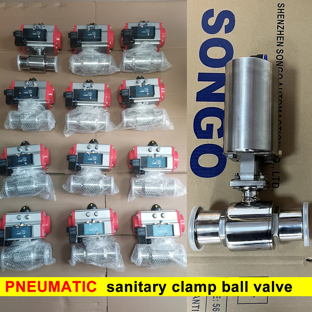 DN40 Сантехнический пищевой пневматический привод двойного действия из