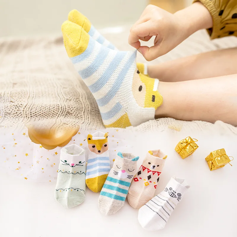 

5pairs/lot 1-12 Year Old 2022 New Children's Sock Spring and Summer Boys and Girls' Cartoon Crew Socks Kids Toddler Dropshipping