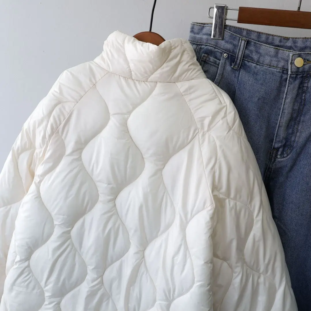 Woman Parkas Clothing for Women Jacket Beige Black Cotton Casual Warm 2023 Fashion Zipper Up Long Coat Winter Bubble Warm Coat