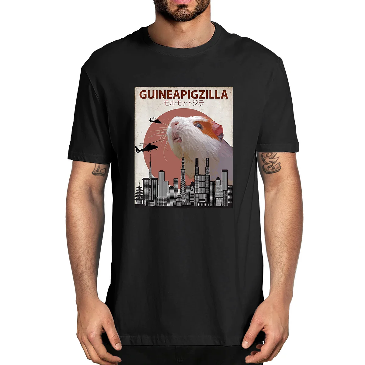 100% хлопок Guineapigzilla забавная морская свинка летняя мужская новинка футболка