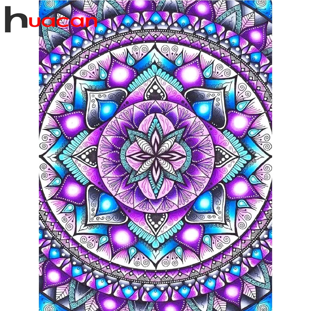 

Алмазная 5D картина Huacan «сделай сам», картина с мандалой, полная квадратная, круглая, с вышивкой, с цветами, мозаика, искусство, ручная работа, ...