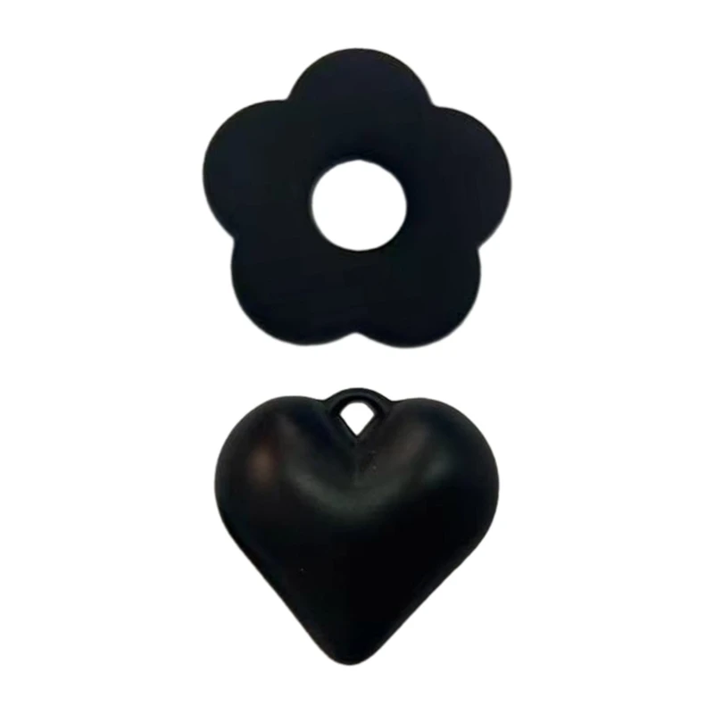 

Popular Black Resin Flower DIY Accessories Sweet Heart Pendants DIY Handmade Bracelet Necklace Earrings Materials