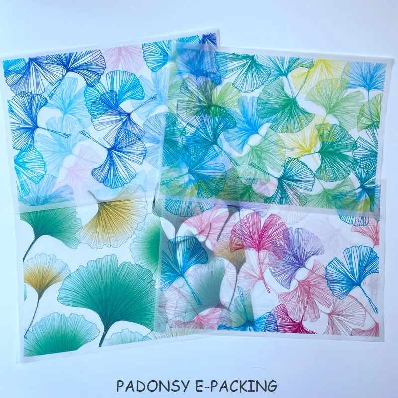 

Ginkgo Leaf Handmade Soap Wrapping Paper ECO Friendly Wax Paper Gift Wrapping Paper Translucent Copy Paper 100 Sheets