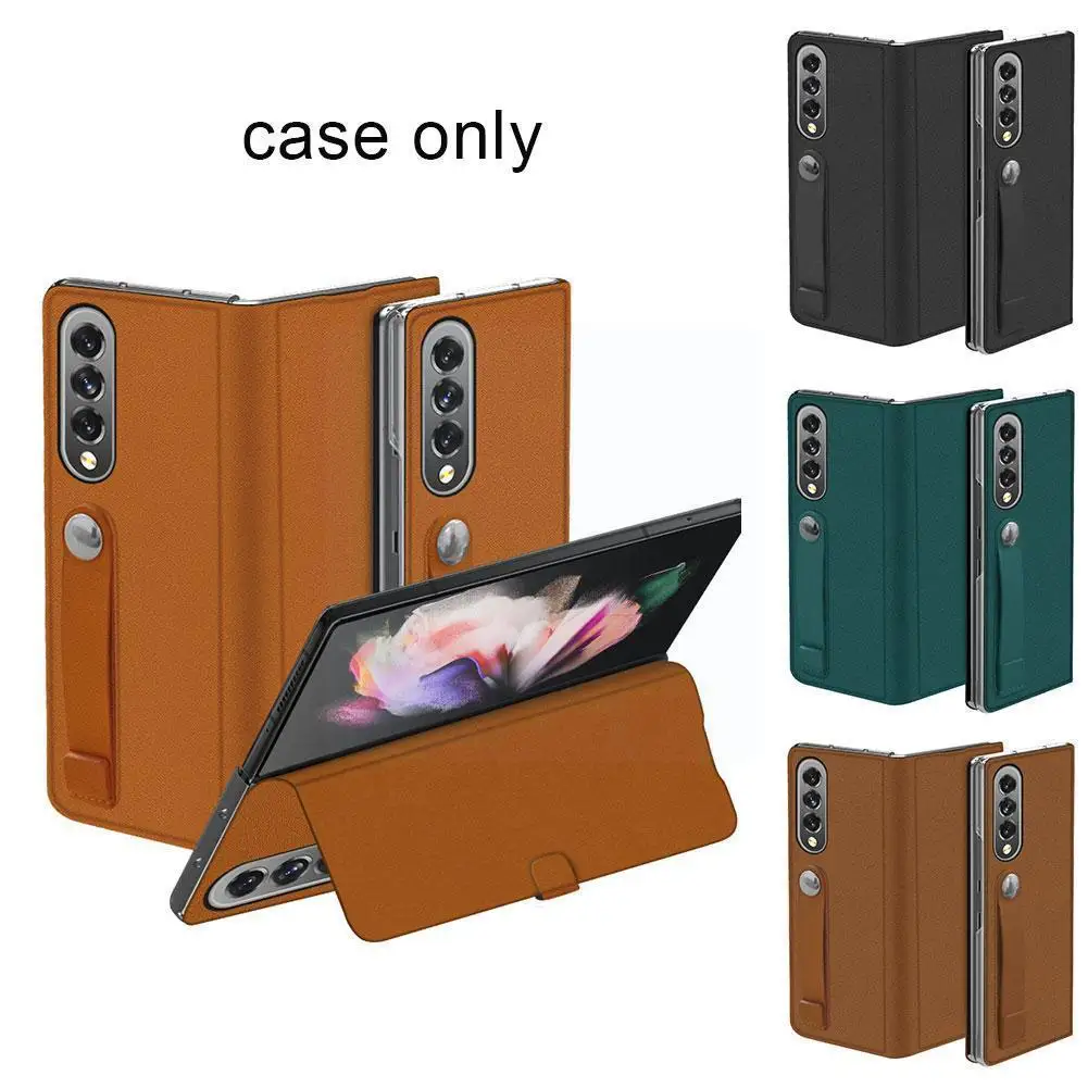 

For Z Fold 3 Wrist Strap Luxury Phone Shockproof Back Holder Tpu Cover Wrist Strap Soft Phone U0h8