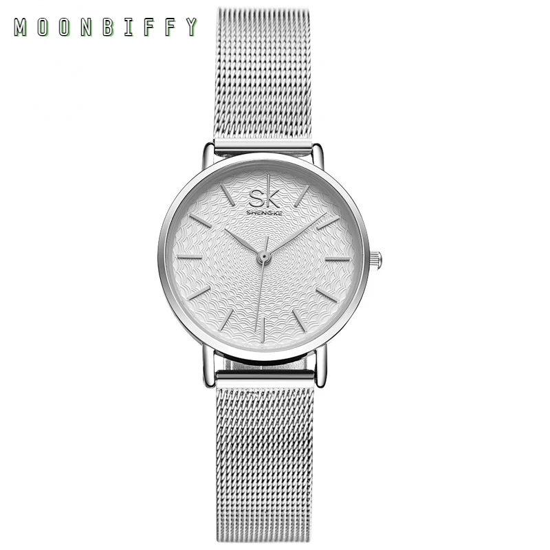 

Fashion Watch Waterproof Ladies Watch Thin Watch Ultra-thin Silver Mesh Stainless Steel Watch Luxury Casual Clock Ladies Watch