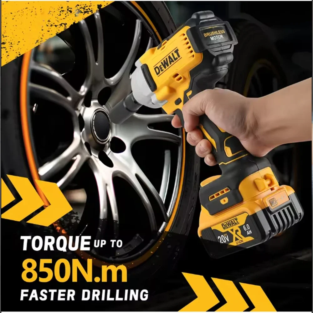 Фото DEWALT DCF9001/2-дюймовый бесщеточный беспроводной ударный гайковерт с высоким крутящим моментом, 0–2300 об/мин, 0–2200 IPM, аккумулятор для электроинструмента DEWAL 20 В 5,0 Ач №4