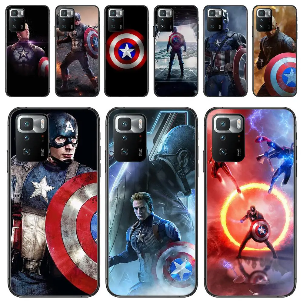 

captain america Phone case For Redmi Note 4 5a 5 6 7pro 7 8 8pro 8t 9 pro max 9s 9t 10 10pro Phone cover Black