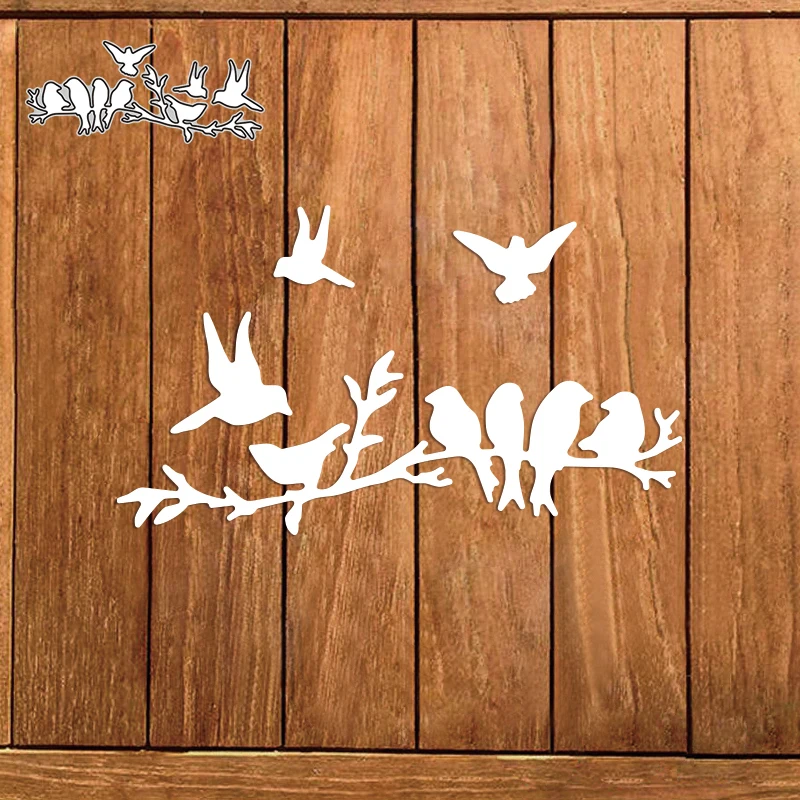 

Birds Family In Branch Metal Cutting Dies Scrapbooking DIY Card Album Photo Making Crafts Stencil New Die Cuts 2022