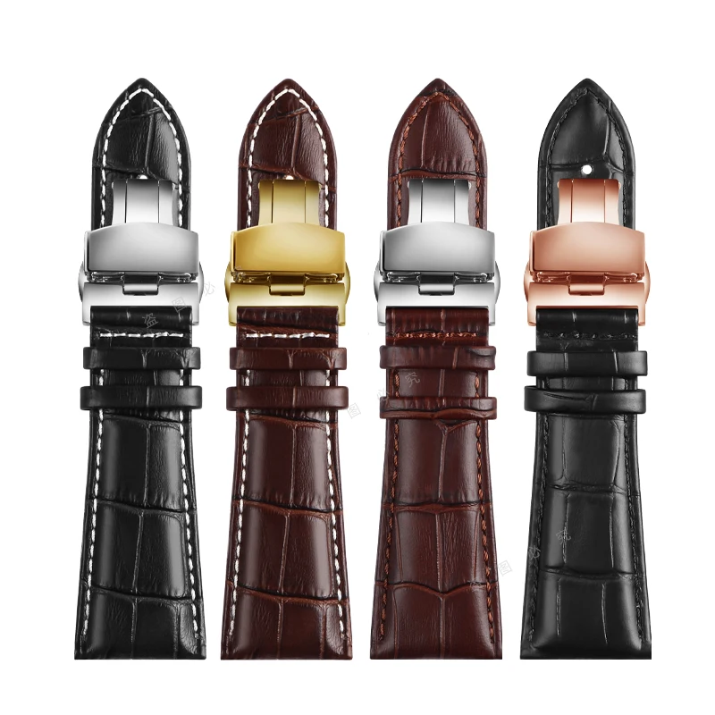 

23mm 24mm 26mm 28mm Big width Black brown Alligator Genuine Leather Watch Strap Band FOR Diesel Armani watch Mens