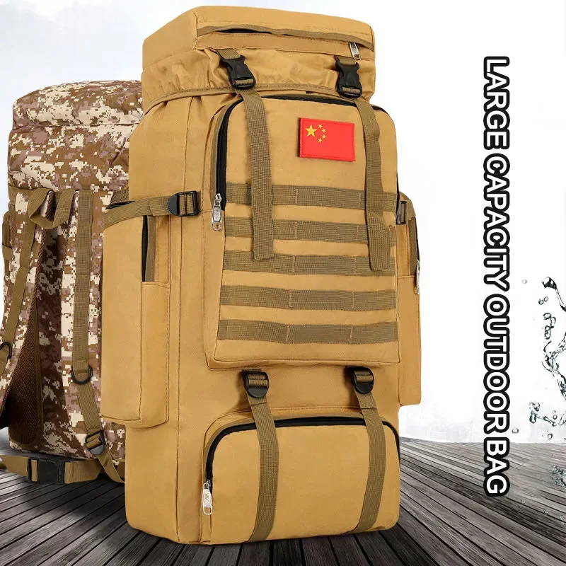 

80L Outdoor Military Rucksack Oxford Cloth Waterproof Tactical Backpack Sports Camping Hiking Mountaineering Fishing Hunting Bag