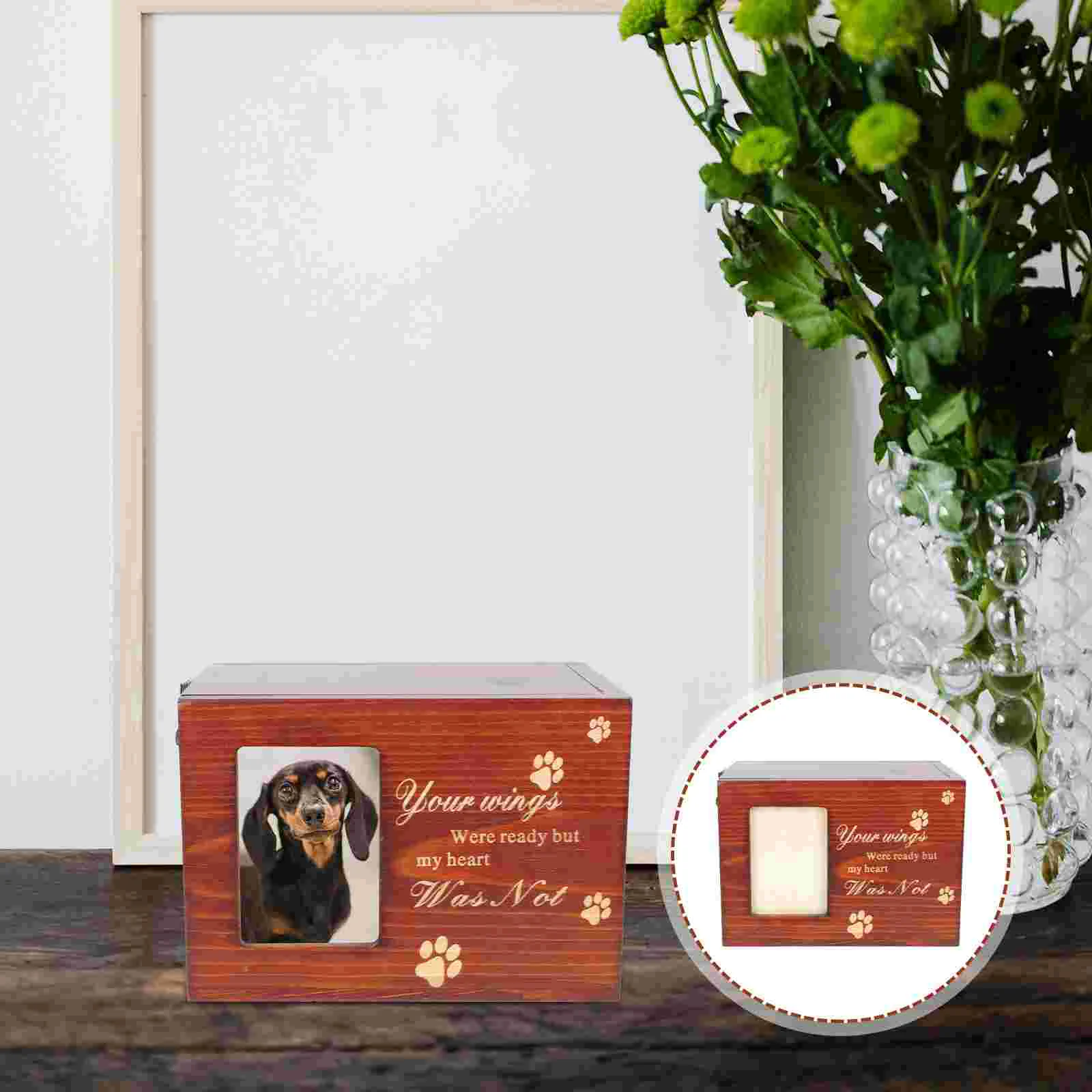 

Pet Urn Remembrance Gifts Wooden Puppy Funeral Accessory Acrylic Dogs Cremation Cinerary Casket Cats