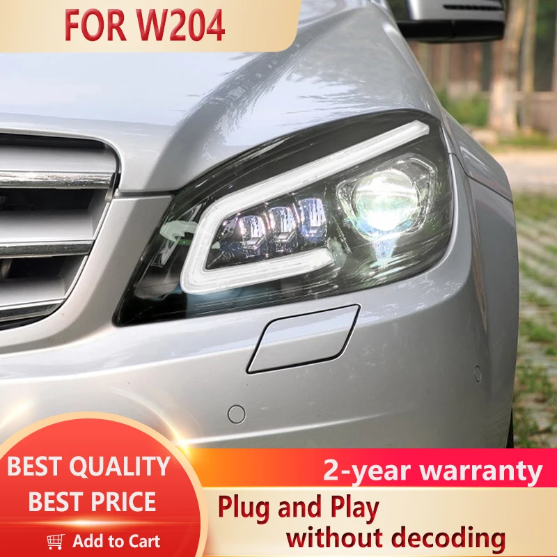 Для Benz W204 светодиодный ные фары 2008-2011 c200 c260 c300 головная лампа DRL - Цена: 69285.22