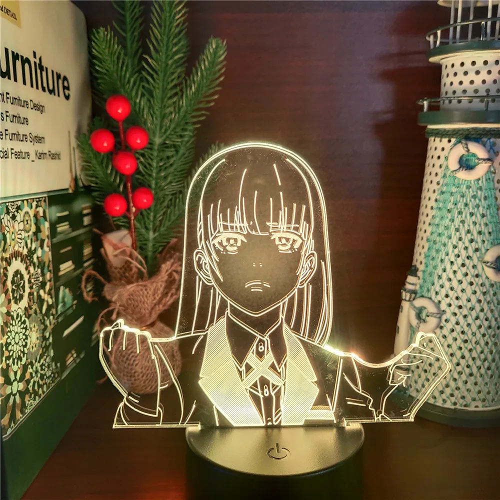 Ririka Momobami аниме фигурка 3D лампа Kakegurui Xx манга Luminaria Neon Lampara домашнее украшение освещение лампа светильник закат