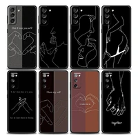 phone case for samsung galaxy s7 s8 s9 s10 e s21 s22 s20 fe plus ultra 5g 4g case line art but i love you so soft silicone cover