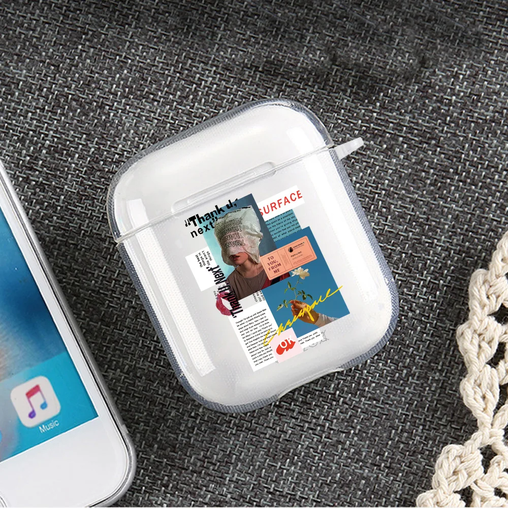 Мягкие прозрачные чехлы из ТПУ для Apple Airpods 1/2 3 INS модные наушников в стиле ретро