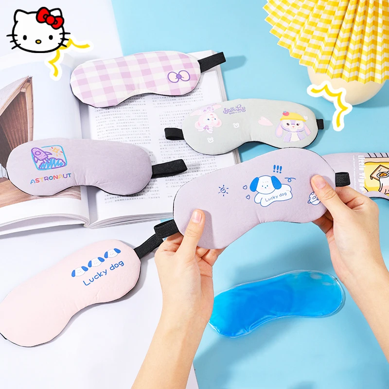 

Kawaii Sanrio Cinnamoroll Eye Mask Cute Cartoon Sleep Shading Eye Mask Children Animation Student Ice Bag Eye Fatigue Eye Mask