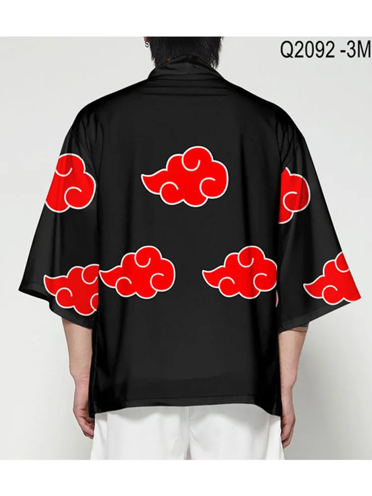 Аниме Наруто Коноха Учиха Символ Японский Кимоно Саске Шаринган Плащ Косплей Костюм Взрослый Мужская Куртка Кардиган Хаори Подарки.