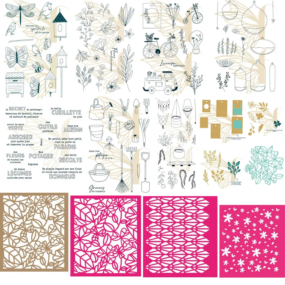 

2022 Новый Французский прозрачный штамп, штамп для резки, прозрачная печать для «сделай сам», Скрапбукинг/изготовление карт A5083