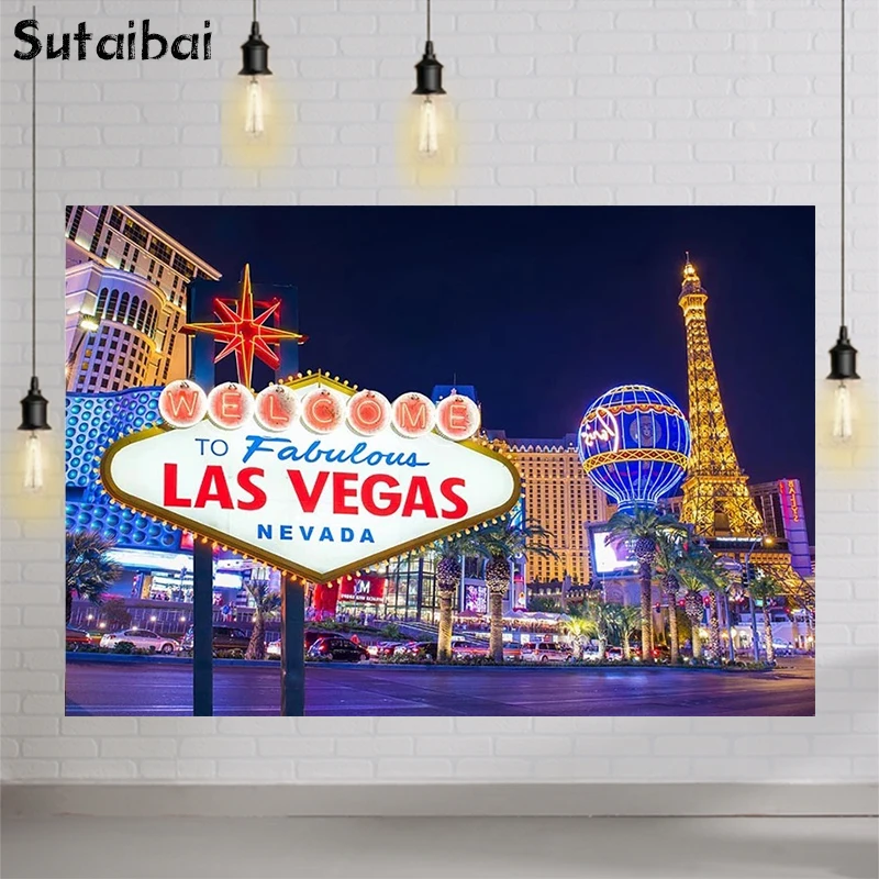 

Las Vegas Night Backdrop Casino Poker Theme Vintage Birthday Prom Background for Photography Decorations Supplies Props Studio
