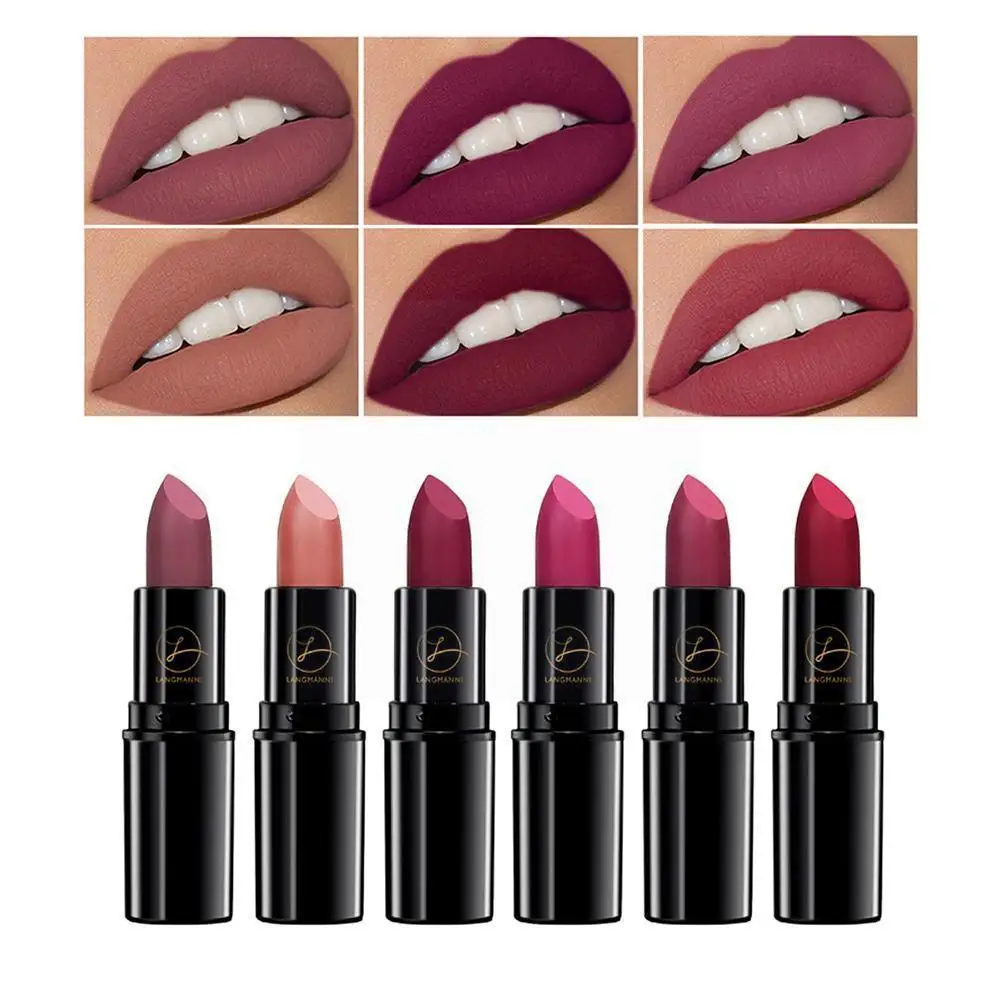 

Бренд Qibest 6 цветов водостойкая матовая нюдовая помада пигмент для губ долговечный женский блеск для губ Макияж темный черный блеск для губ ...