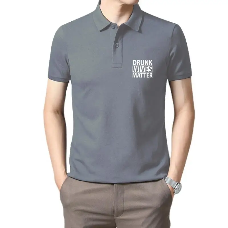 

Golf wear men Funny Wine Drunk Wives Matter Graphic Short Sleeve polo t shirt for men