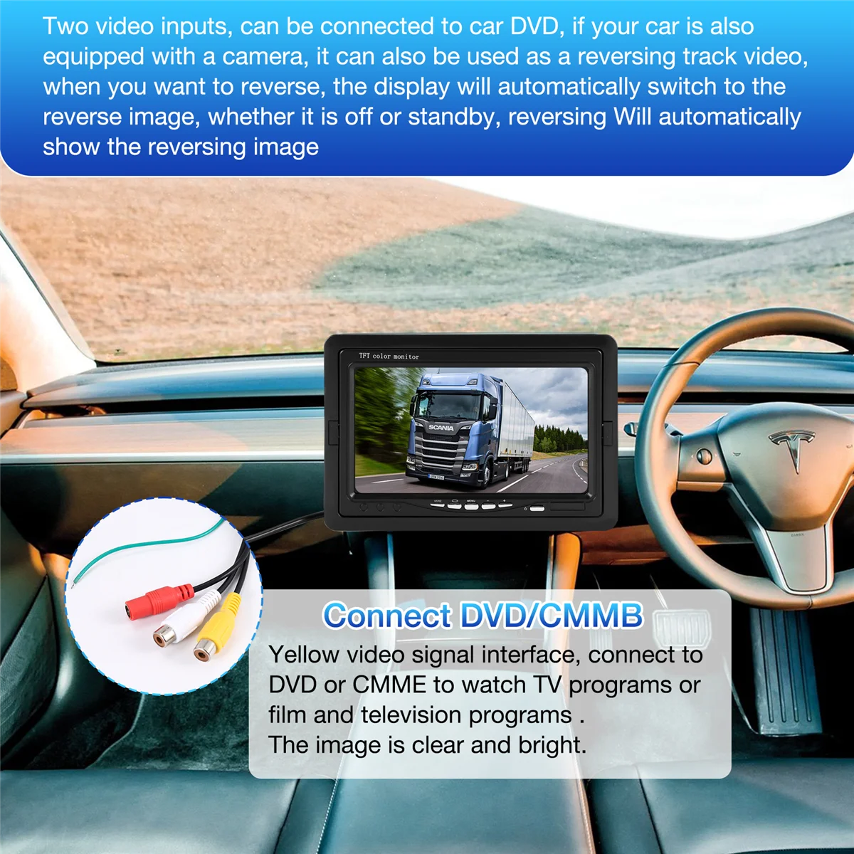 Мини-телевизор 7-дюймовый HD-монитор 800X480 Портативный автомобильный ЖК-экран на