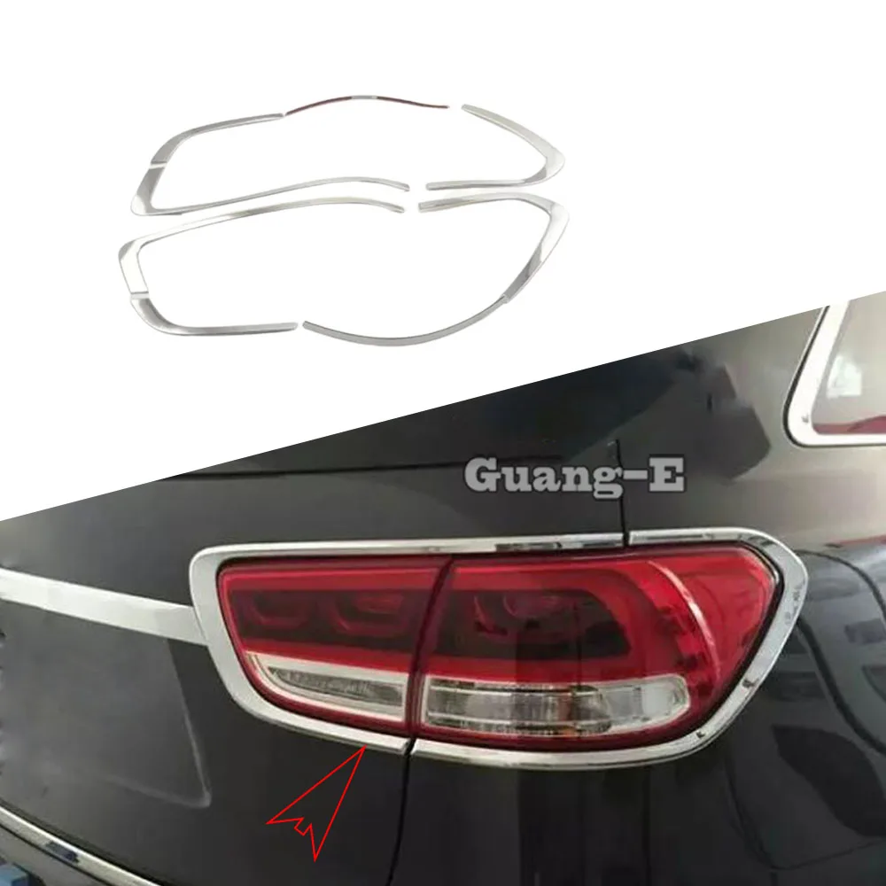 

For Kia Sorento L 2015 2016 2017 2018 Car Rear Tail Back Light Lamp Detector Frame Stick Chrome ABS Cover Trim Hoods Eyebrow