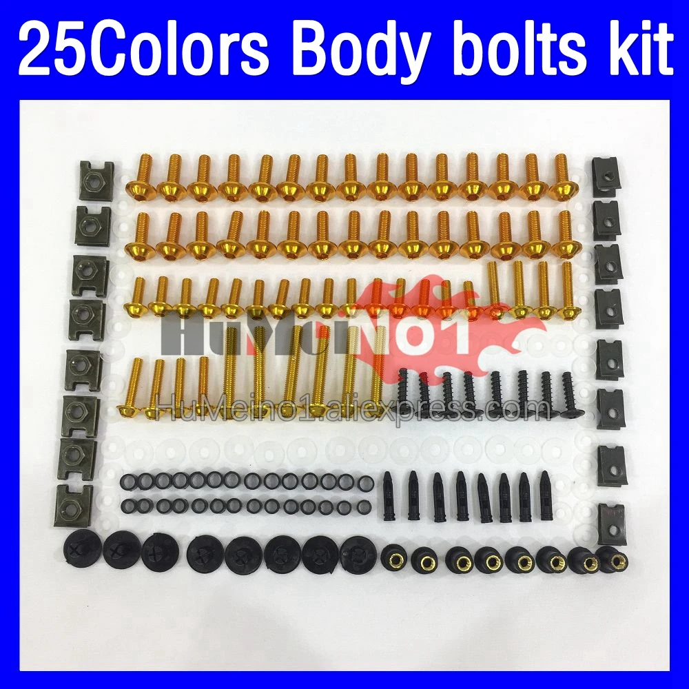 

268ps Fairing bolts full screw kit For YAMAHA FZR250 R FZR 250 R FZR 250R FZR250R 1990 1991 1992 93 94 95 Body bolt screws Nuts