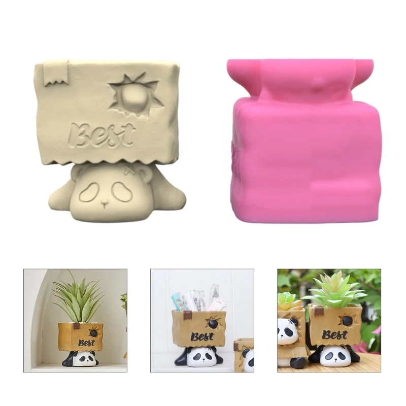 

Cements Mould Lying Panda Shaped for Hand-Making Succulent Plant Flowerpot DropShip