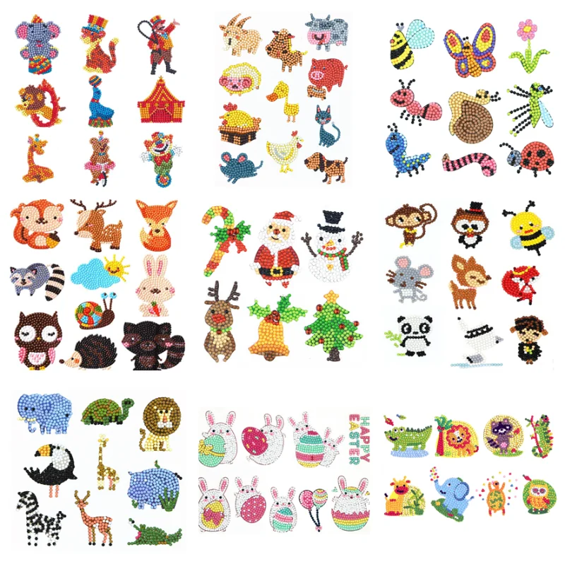 

Алмазная картина 5D "сделай сам", стикеры, наборы для детей, мультяшный рисунок, полная Алмазная картина, бриллиантовая картина по номерам, де...