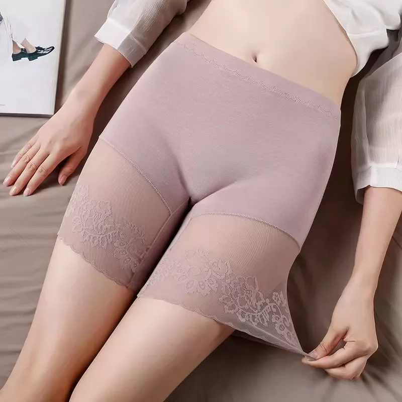 New in Shorts Sexy Lace Anti Chafing Safety Shorts Ladies knitted cotton modal boxer Pants Underwear home casual night Pants jac