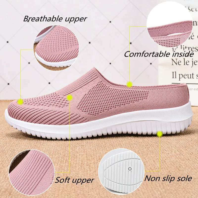 STRONGSHEN Women Casual Shoes Light Sneakers Breathable Mesh Summer Vulcanized Shoes Outdoor Slip-On Shoes Zapatos Mujer